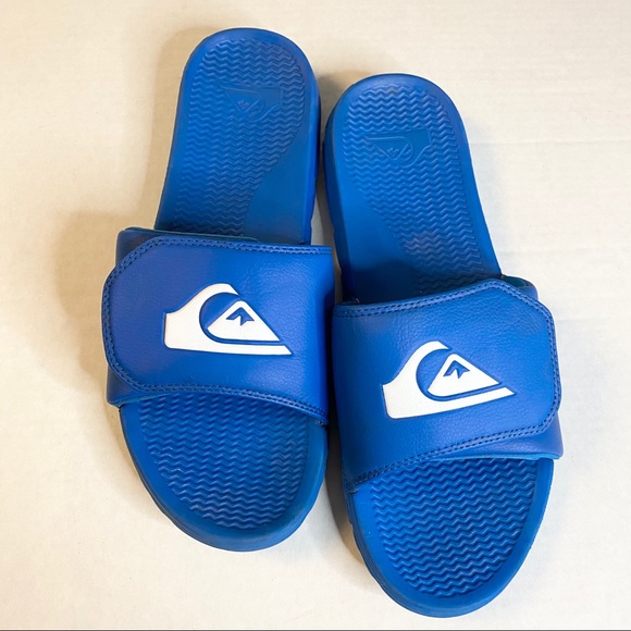 Quicksilver Mens Slides Blue Velcro Euc 
